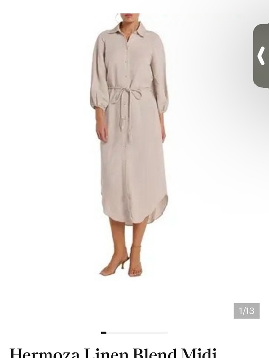 Hermoza Dresses & Skirts - NWT Hermoza Cecelia Shirt Dress Button-Front Dress with Braided Tie